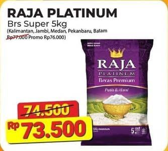 Promo Harga Raja Platinum Beras Slyp Super 5000 gr - Alfamart