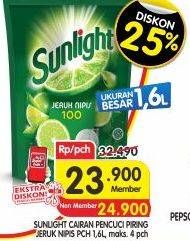 Promo Harga SUNLIGHT Pencuci Piring Jeruk Nipis 100 1600 ml - Superindo