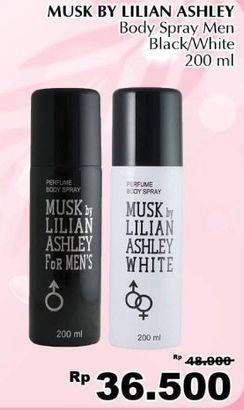 Promo Harga MUSK BY LILIAN ASHLEY Body Spray White, Black 200 ml - Giant