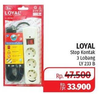 Promo Harga LOYAL Stop Kontak LY233B 3 Lubang  - Lotte Grosir