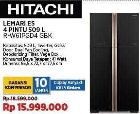 Promo Harga Hitachi R-W61PGD4 GBK | Lemari Es 4 Pintu 509000 ml - COURTS