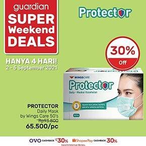 Promo Harga WINGS CARE Protector Daily Masker Kesehatan 50 pcs - Guardian