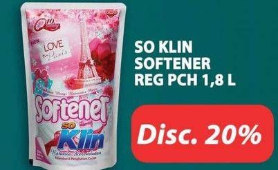 Promo Harga SO KLIN Liquid Detergent + Softergent Pink 1600 ml - Hypermart
