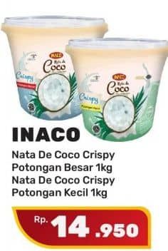 Promo Harga Inaco Nata De Coco Crispy Potongan Kecil, Potongan Besar 1000 gr - Yogya