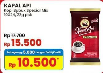 Promo Harga Kapal Api Kopi Bubuk Special Mix per 10 sachet 24 gr - Indomaret