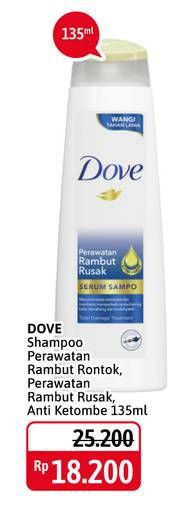 Promo Harga DOVE Shampoo Total Hair Fall Treatment, Dandruff Care, Total Damage Treatment 135 ml - Alfamidi