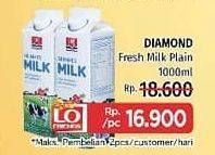 Promo Harga DIAMOND Fresh Milk Plain 1000 ml - LotteMart