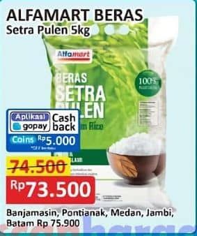 Promo Harga Alfamart Beras Setra Pulen 5000 gr - Alfamart