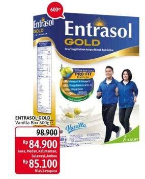 Promo Harga ENTRASOL Gold Susu Bubuk Vanilla 600 gr - Alfamidi