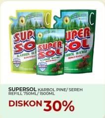 Promo Harga Supersol Karbol Wangi Pine, Sereh 750 ml - Yogya