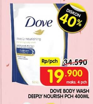 Promo Harga Dove Body Wash Deeply Nourishing 400 ml - Superindo