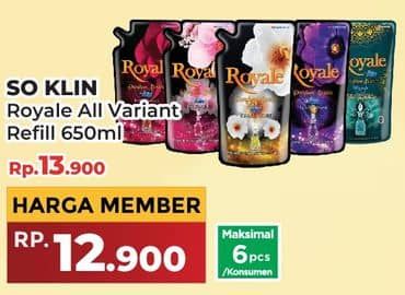 Promo Harga So Klin Royale Parfum Collection All Variants 650 ml - Yogya