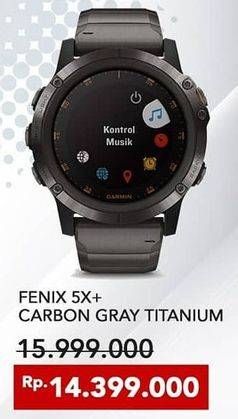 Promo Harga GARMIN Fenix 5X Plus Wearable Carbon Gray Titanium  - 