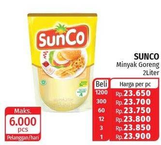 Promo Harga SUNCO Minyak Goreng 2 ltr - Lotte Grosir
