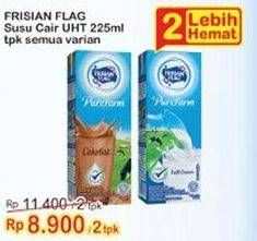 Promo Harga FRISIAN FLAG Susu UHT Purefarm All Variants per 2 pcs 225 ml - Indomaret