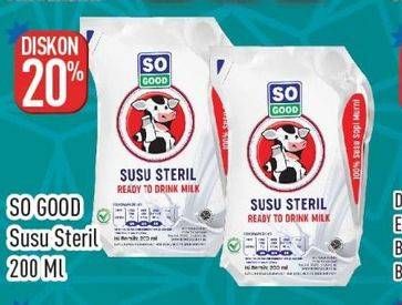 Promo Harga So Good Susu Steril 200 ml - Hypermart