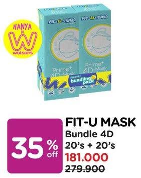 Promo Harga FIT-U-MASK Masker Prime 4D 20 pcs - Watsons