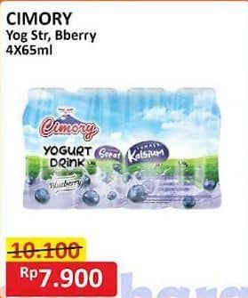 Promo Harga Cimory Yogurt Drink Blueberry, Strawberry per 4 botol 70 ml - Alfamart
