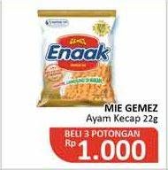 Promo Harga MIE GEMEZ ENAAK Snack Mi Ayam Kecap per 3 pcs 22 gr - Alfamidi