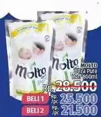 Promo Harga MOLTO Softener Ultra Pure 800 ml - LotteMart