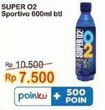Promo Harga SUPER O2 Silver Oxygenated Drinking Water Sportivo 600 ml - Indomaret