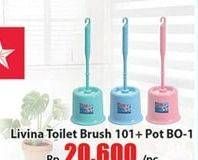 Promo Harga LION STAR Livina Toilet Brush 101 + POT B01  - Hari Hari