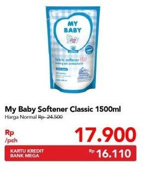 Promo Harga MY BABY Fabric Softener Soft Gentle 1500 ml - Carrefour