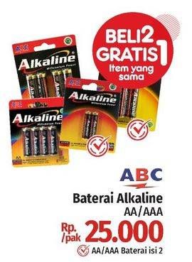 Promo Harga ABC Battery Alkaline LR03/AAA, LR6/AA 2 pcs - LotteMart