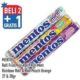 Promo Harga Mentos Candy Fruit, Anggur, Mint, Rainbow, Peach Orange 37 gr - Hypermart