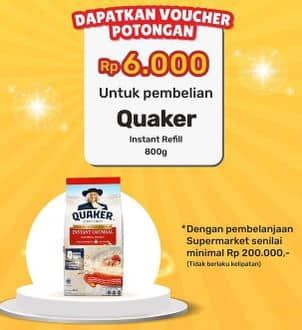 Promo Harga Quaker Oatmeal Instant 800 gr - Yogya