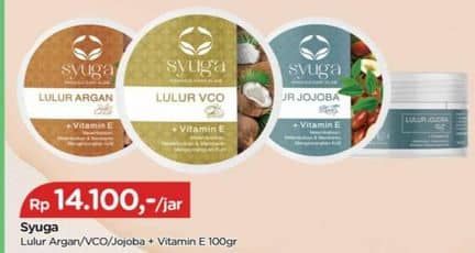 Promo Harga Syuga Lulur Argan/VCO/Jojoba + Vitamin E  - TIP TOP
