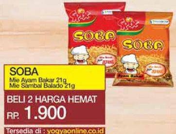 Promo Harga SOBA Snack Mie Sedap Ayam Bakar, Sambal Balado  - Yogya
