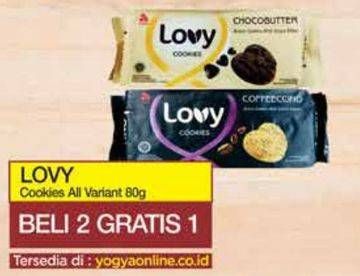 Promo Harga Lovy Biskuit Cookies All Variants 80 gr - Yogya