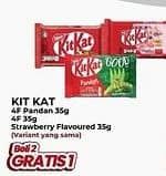 Promo Harga Kit Kat Chocolate 4 Fingers Pandan, Chocolate, Strawberry 35 gr - Yogya