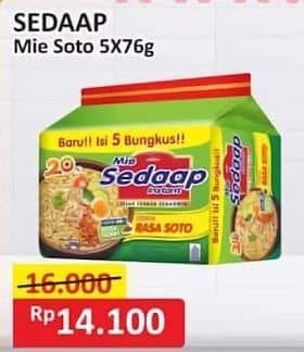 Promo Harga Sedaap Mie Kuah Soto per 5 pcs 75 gr - Alfamart