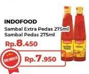 Promo Harga INDOFOOD Sambal Pedas, Ekstra Pedas 275 ml - Yogya