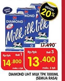 Promo Harga DIAMOND Milk UHT All Variants 1000 ml - Superindo