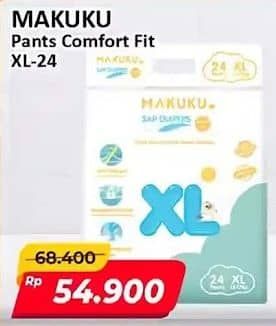 Promo Harga Makuku Comfort Fit Diapers Pants XL24 24 pcs - Alfamart