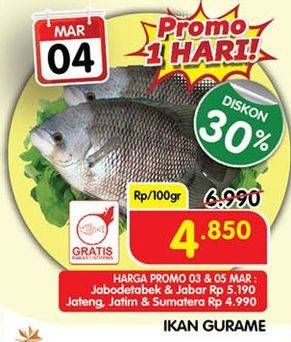 Promo Harga Ikan Gurame per 100 gr - Superindo