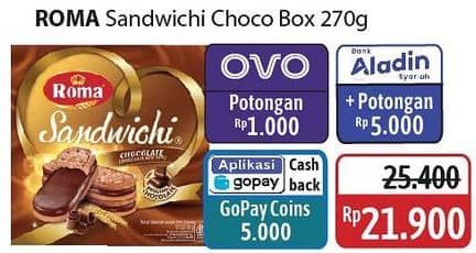 Promo Harga Roma Sandwich Chocolate per 10 pcs 27 gr - Alfamidi