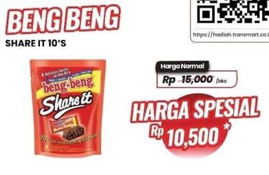 Promo Harga Beng-beng Share It per 10 pcs 9 gr - Carrefour