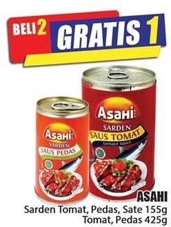 Promo Harga ASAHI Sardines Bumbu Sate Pedas, Saus Tomat, Saus Pedas 155 gr - Hari Hari