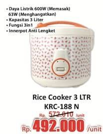 Promo Harga Kirin Rice Cooker KRC 188 N  - Hari Hari