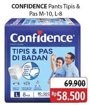 Promo Harga Confidence Adult Pants Tipis & Pas Di Badan L8, M10 8 pcs - Alfamidi