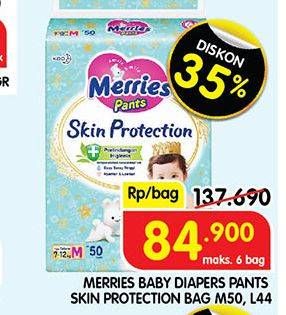 Promo Harga Merries Pants Skin Protection M50, L44 44 pcs - Superindo