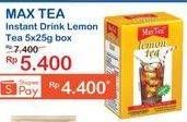 Promo Harga Max Tea Minuman Teh Bubuk Lemon Tea per 5 sachet 25 gr - Indomaret
