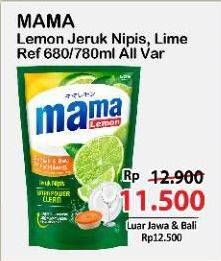 Promo Harga Mama Lemon Cairan Pencuci Piring Jeruk Nipis, Lemon Daun Mint 680 ml - Alfamart