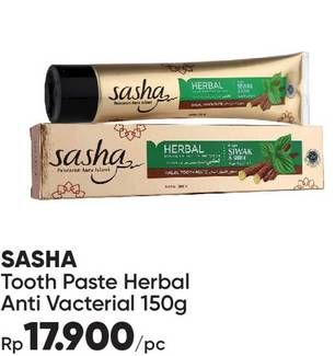 Promo Harga SASHA Toothpaste Halal Antibacterial 150 gr - Guardian
