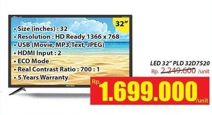 Promo Harga POLYTRON PLD 32D7520 | LED TV 32"  - Hari Hari