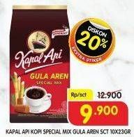 Promo Harga KAPAL API Kopi Bubuk Special Mix Gula Aren per 10 sachet 23 gr - Superindo